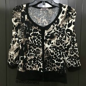 Leopard Animal Print Cardigan Size S